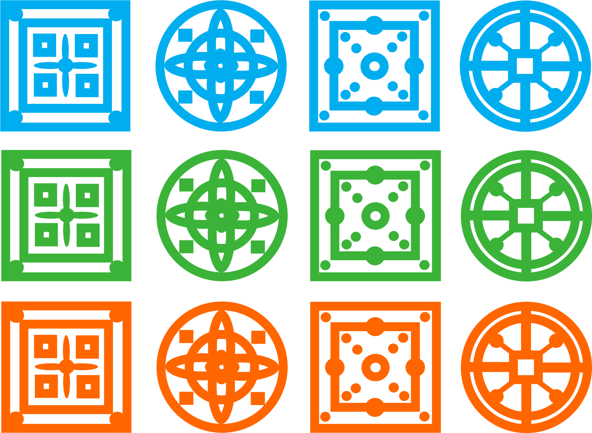 Geometric Circle Patterns Collection PNG Image