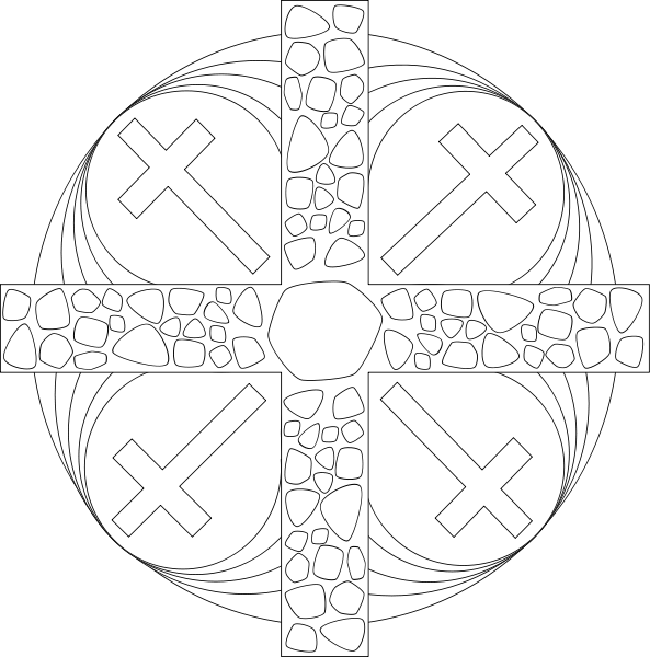 Geometric Cross Mandala Design PNG Image