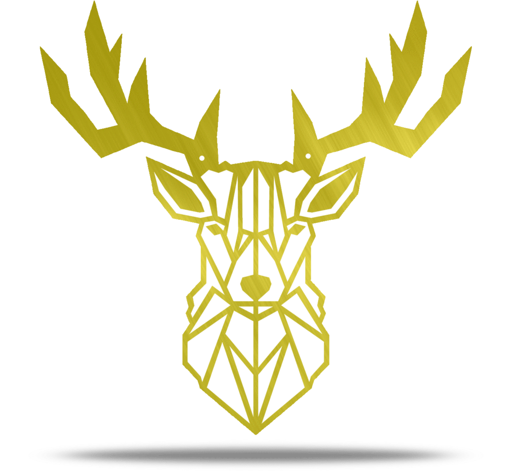 Geometric Deer Head Wall Art PNG Image