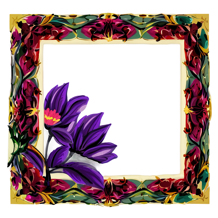 Geometric Flower Frame Png Rnm PNG Image