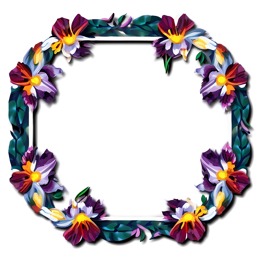 Geometric Flower Frame Png Tms72 PNG Image