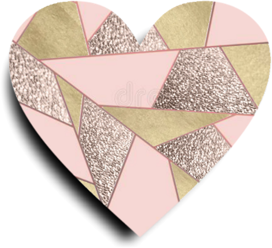 Geometric Glitter Heart Design PNG Image