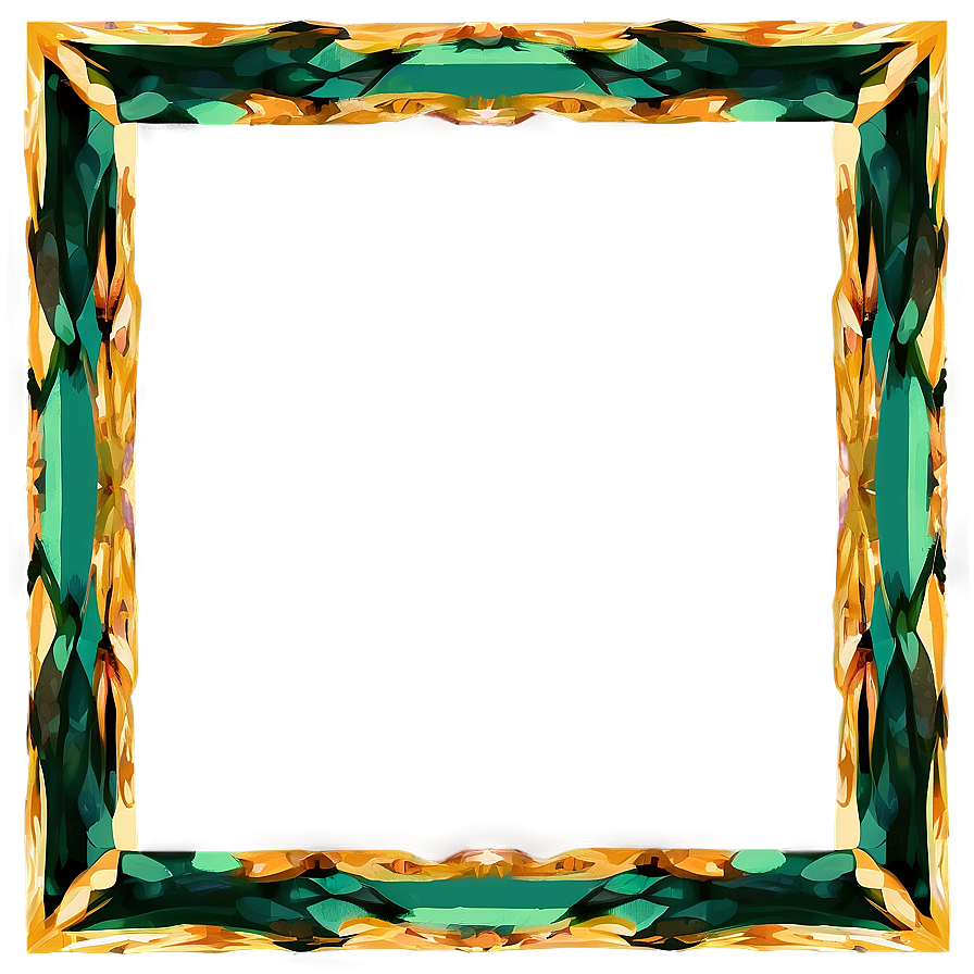 Geometric Green Frame Png Hva PNG Image