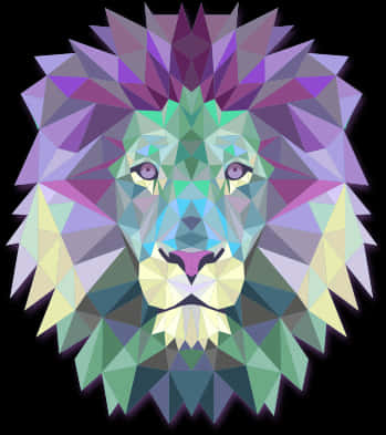 Geometric Lion Artwork PNG Image