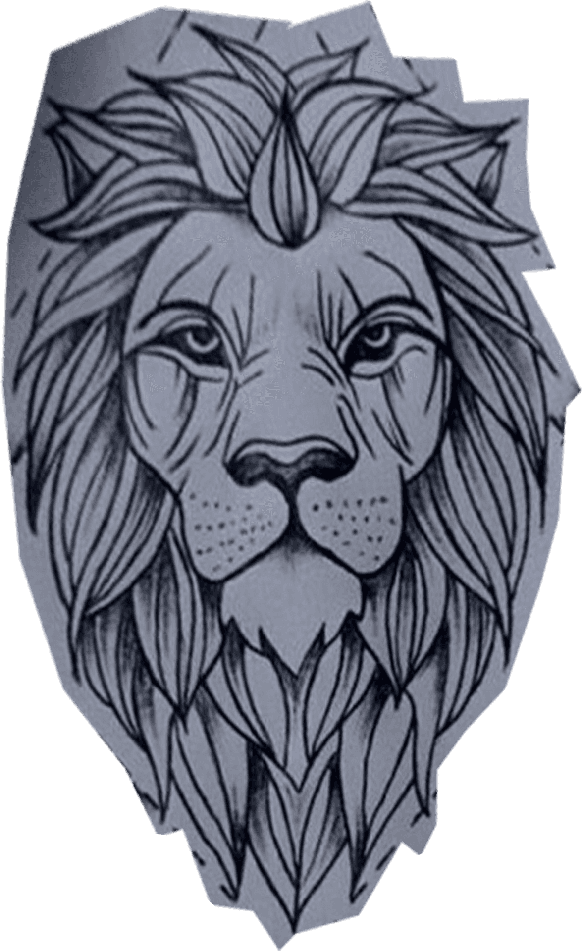 Geometric Lion Tattoo Design PNG Image