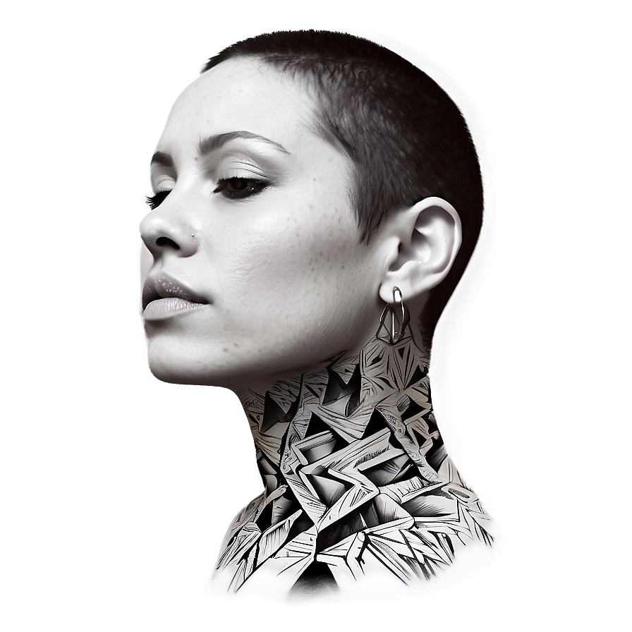 Geometric Neck Tattoo Views Png 06122024 PNG Image