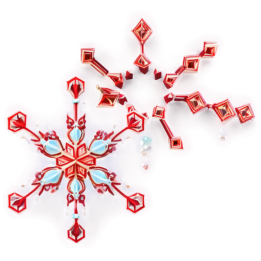 Geometric Red Snowflake Png Mhw PNG Image