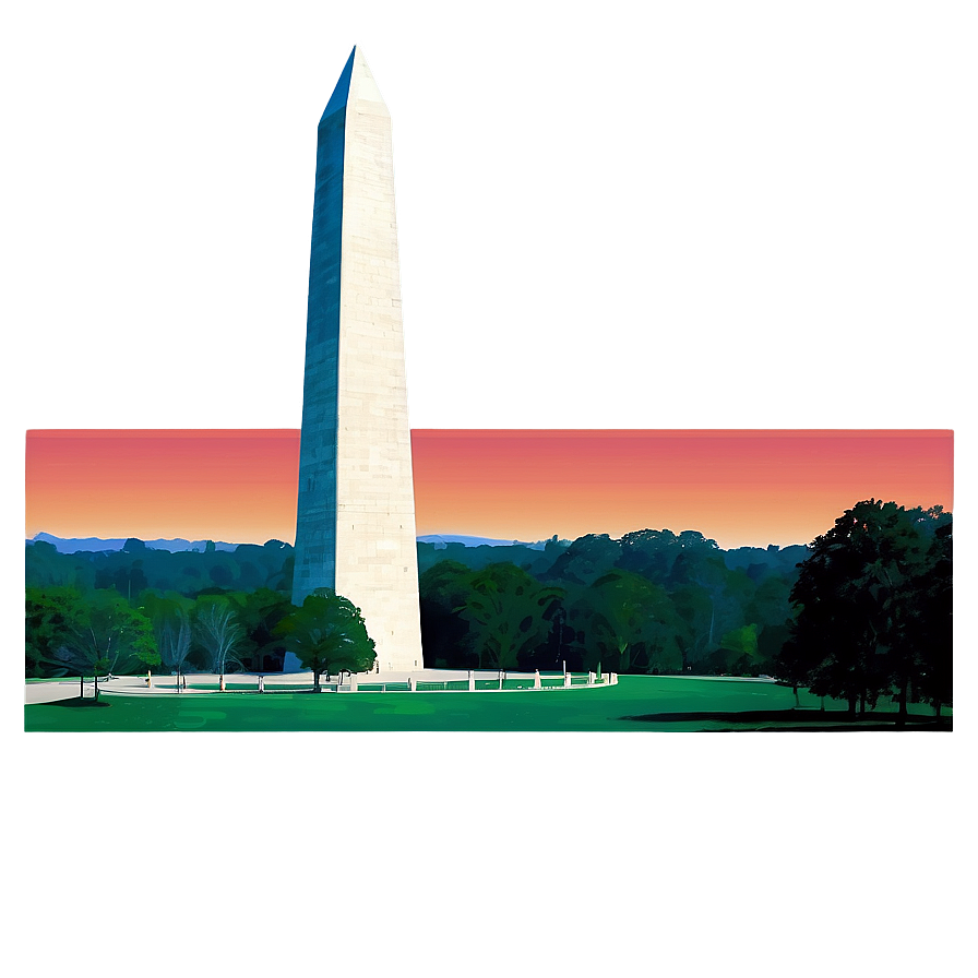 Geometric Washington Monument Abstract Art Png Sba PNG Image