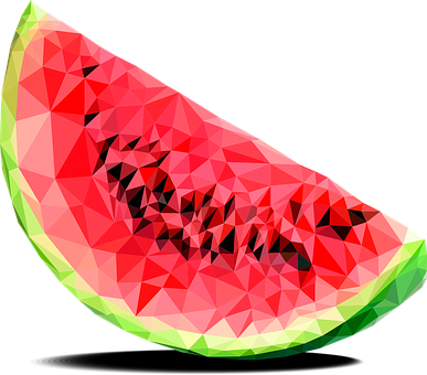 Geometric Watermelon Slice Art PNG Image