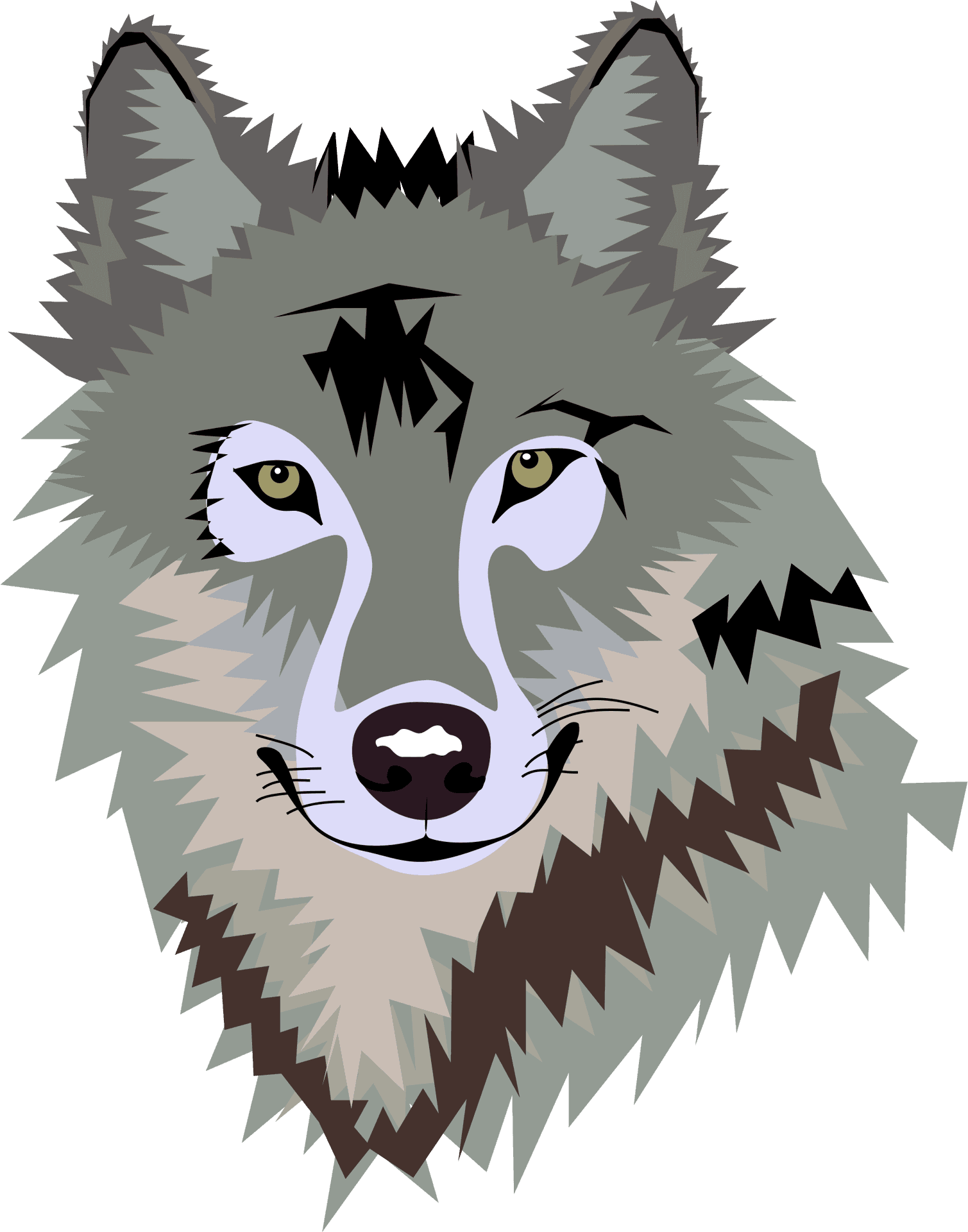 Geometric Wolf Head Vector PNG Image