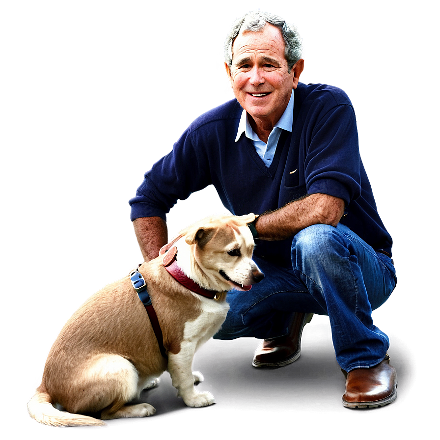 George Bush With Pets Png 13 PNG Image