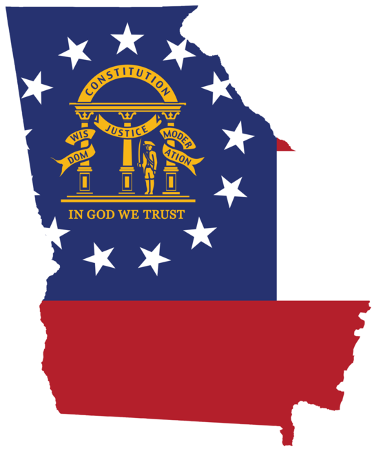 Georgia State Outlinewith Flag PNG Image