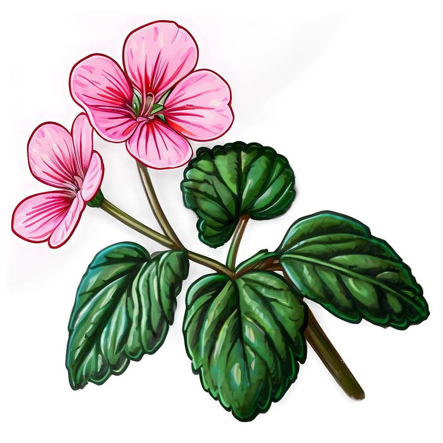 Geranium Flower Sketch Png Uxv PNG Image