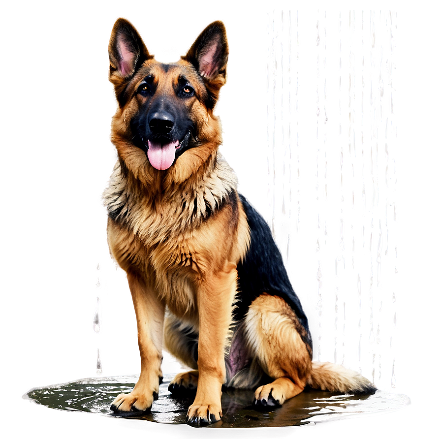 German Shepherd In Rain Png 06112024 PNG Image