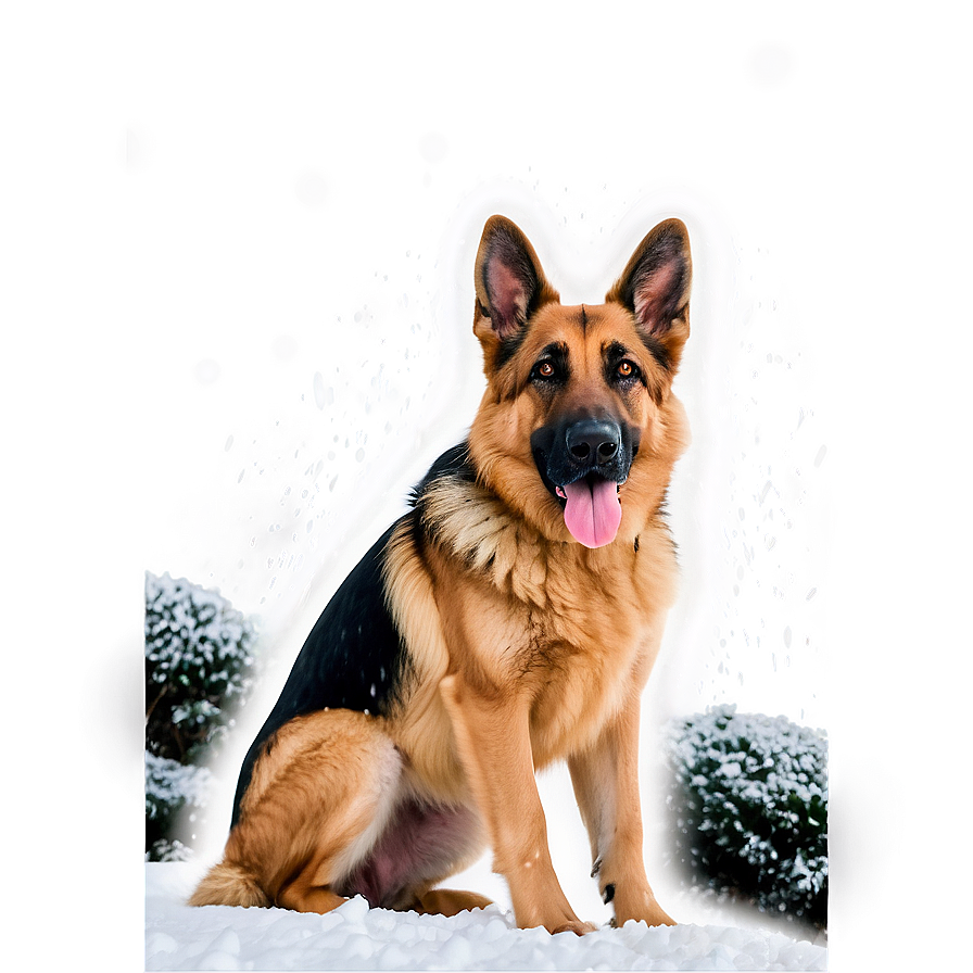 German Shepherd In Snowfall Png 53 PNG Image