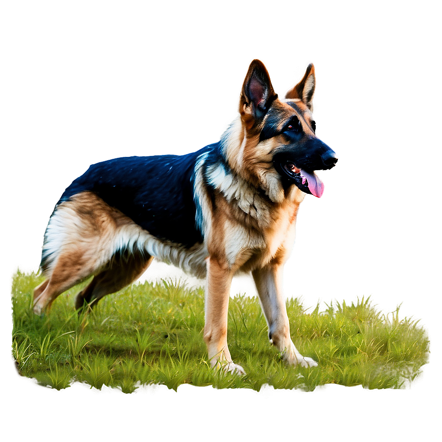 German Shepherd On Grass Png 62 PNG Image