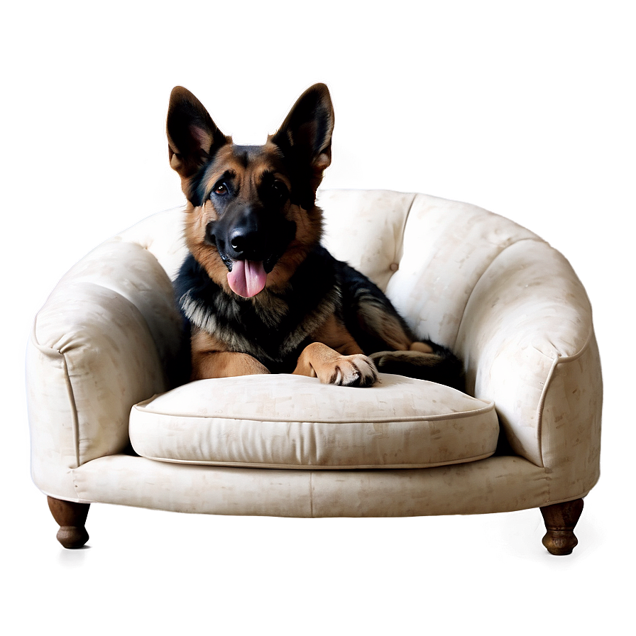 German Shepherd On Sofa Png 72 PNG Image