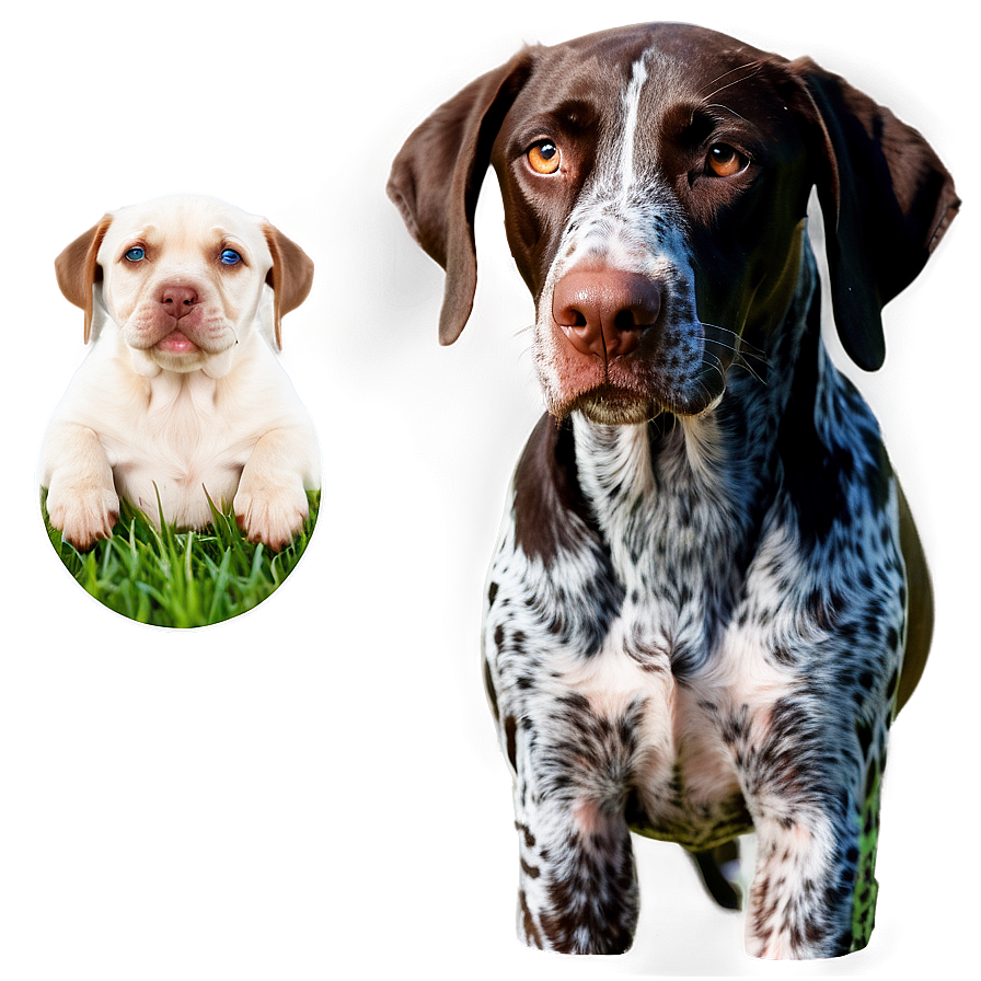 German Shorthaired Pointer With Puppies Png 18 PNG Image