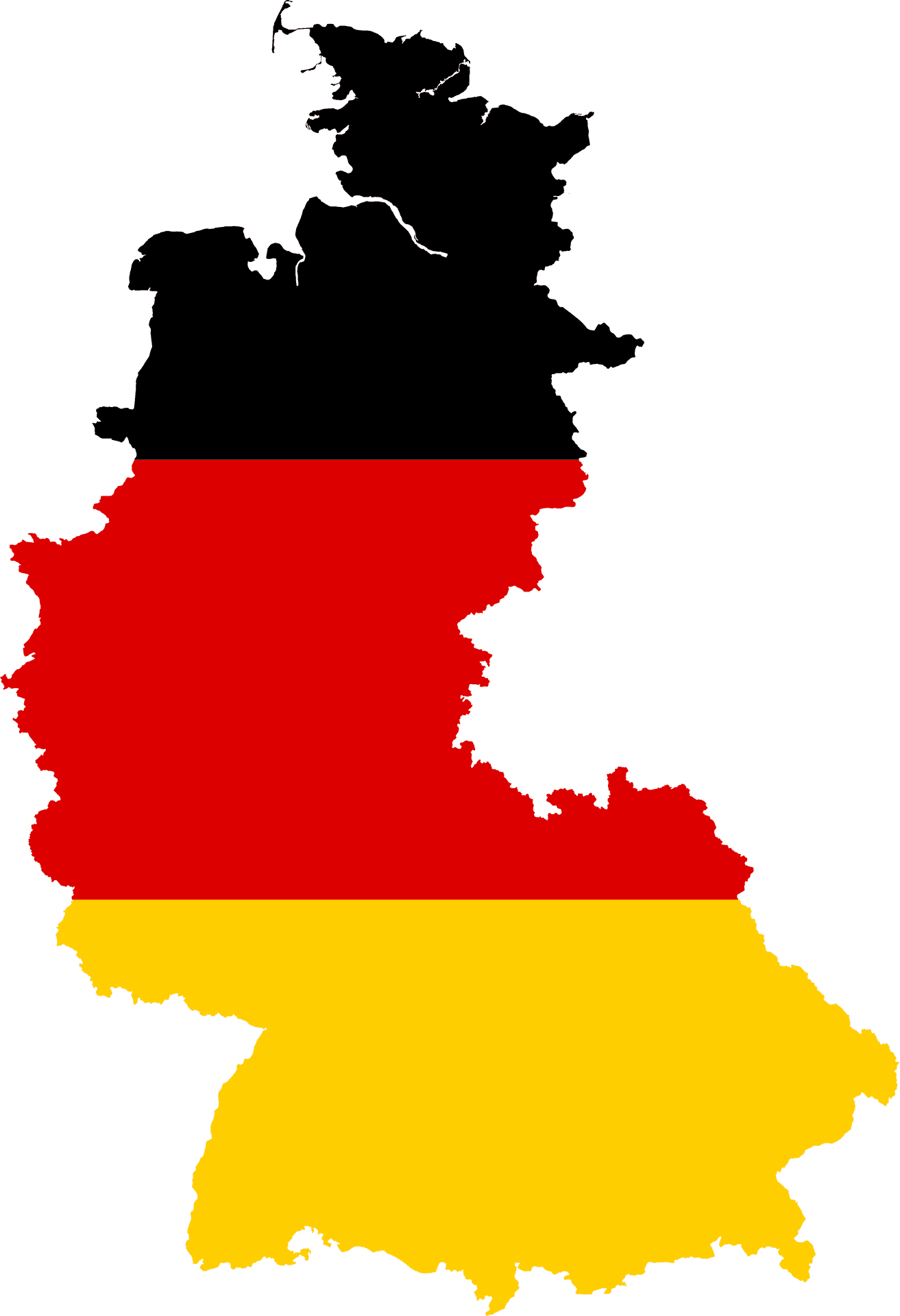 Germany Flag Map Silhouette PNG Image