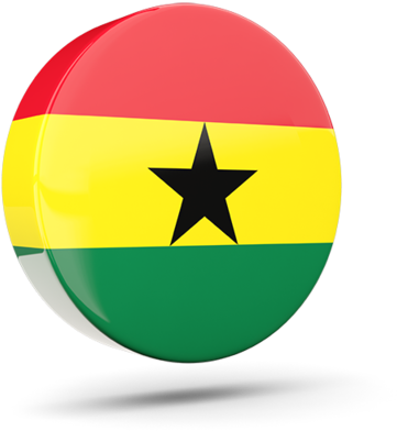 Ghana Flag Badge3 D Render PNG Image