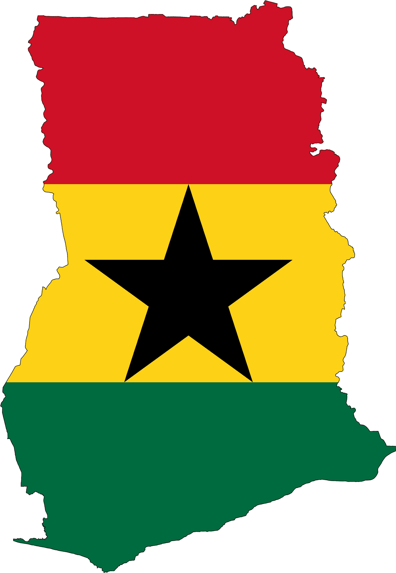 Ghana Mapand Flag PNG Image