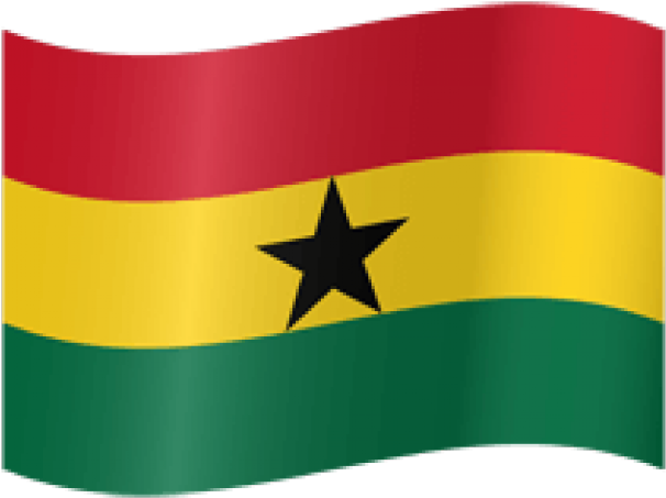 Ghana National Flag Waving PNG Image