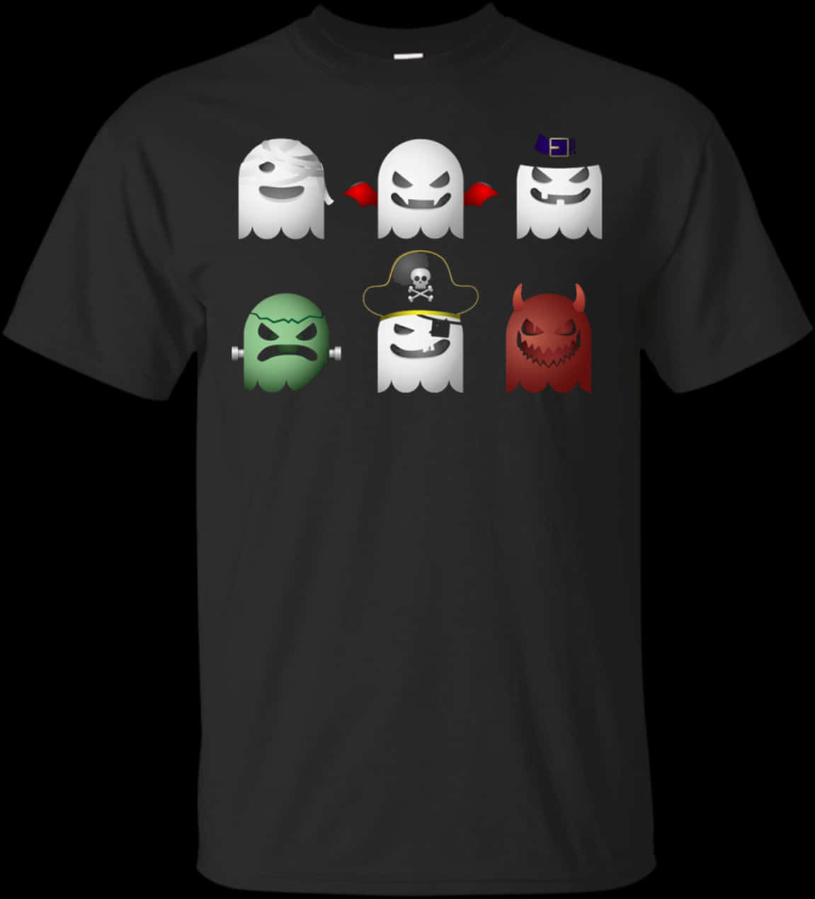 Ghost Emoji Themed T Shirt Design PNG Image