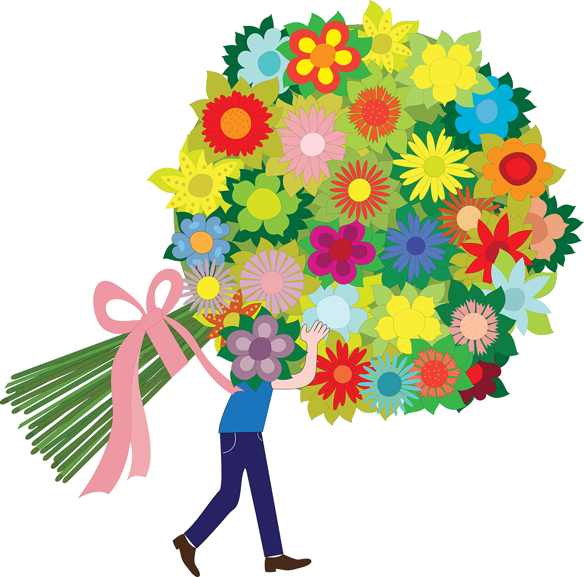 Giant Bouquet Celebration PNG Image