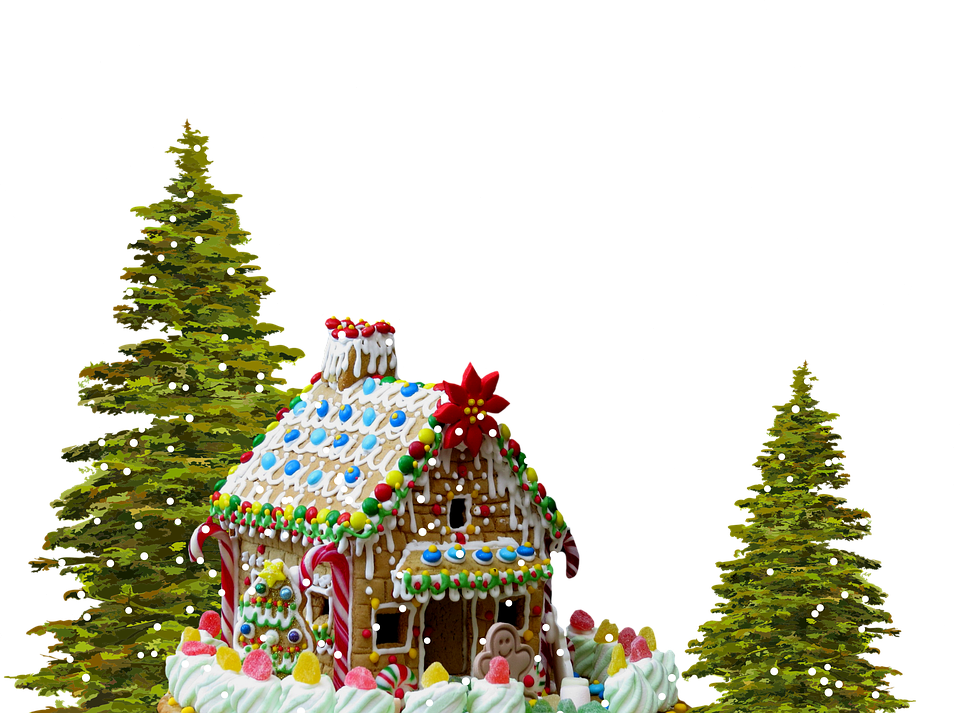 Gingerbread House Winter Wonderland PNG Image