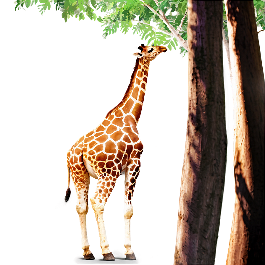 Giraffe Amongst The Trees Png Htk2 PNG Image