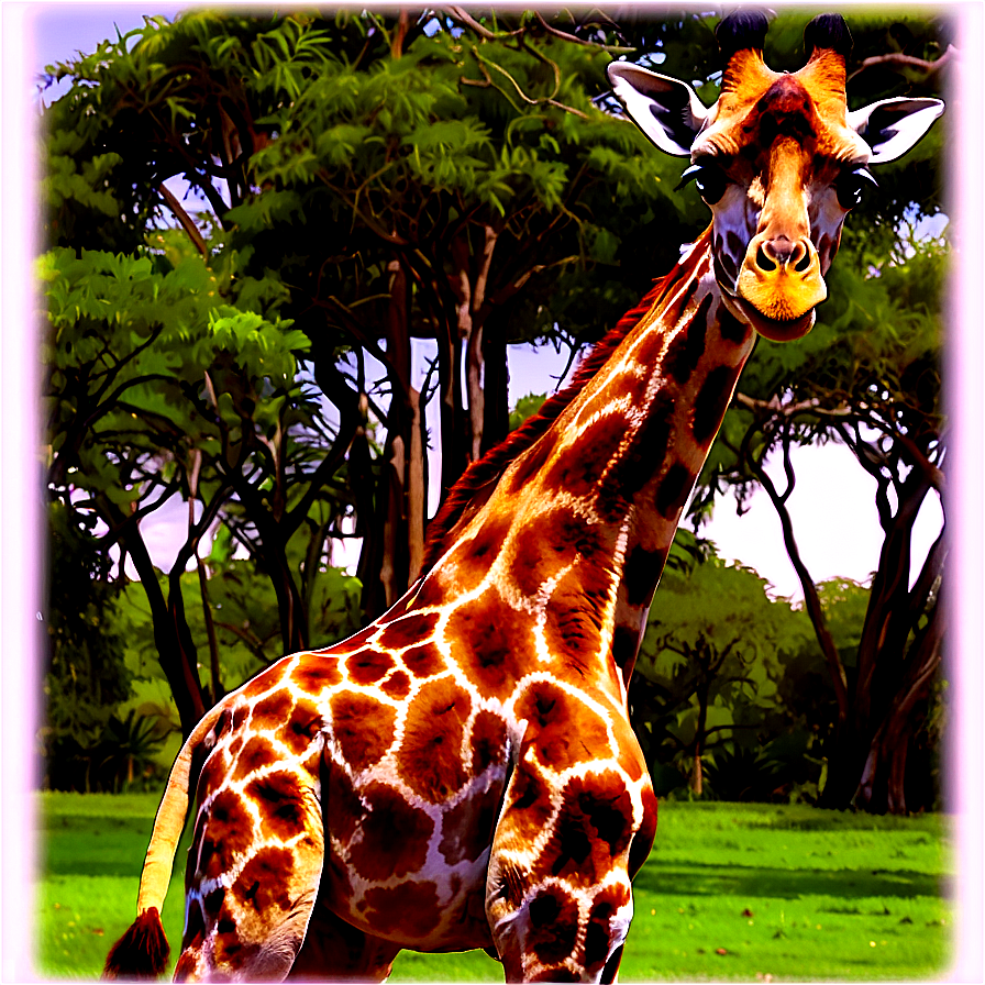 Giraffe Amongst The Trees Png Mxm PNG Image