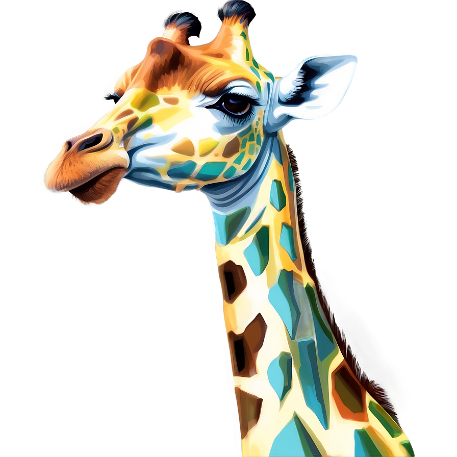 Giraffe In Pastel Colors Png Aji PNG Image