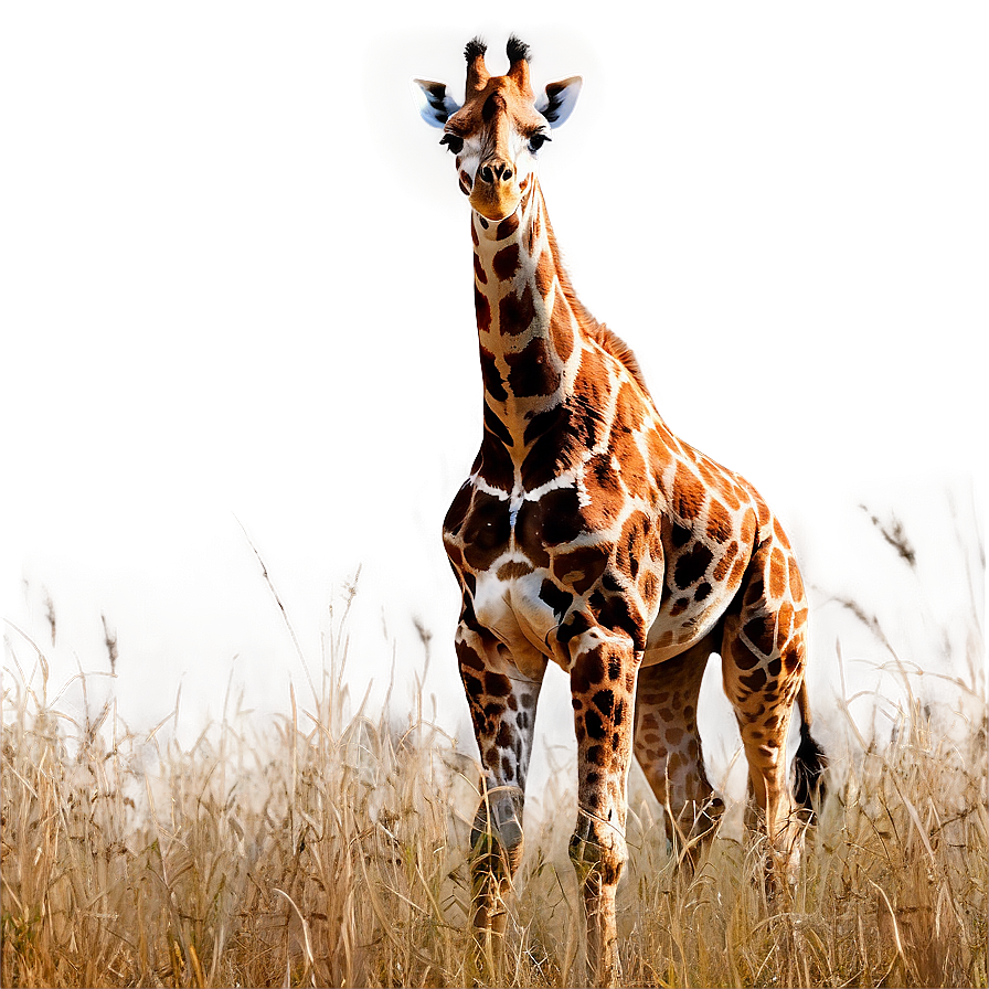 Giraffe In Wild Grass Png Xbk33 PNG Image