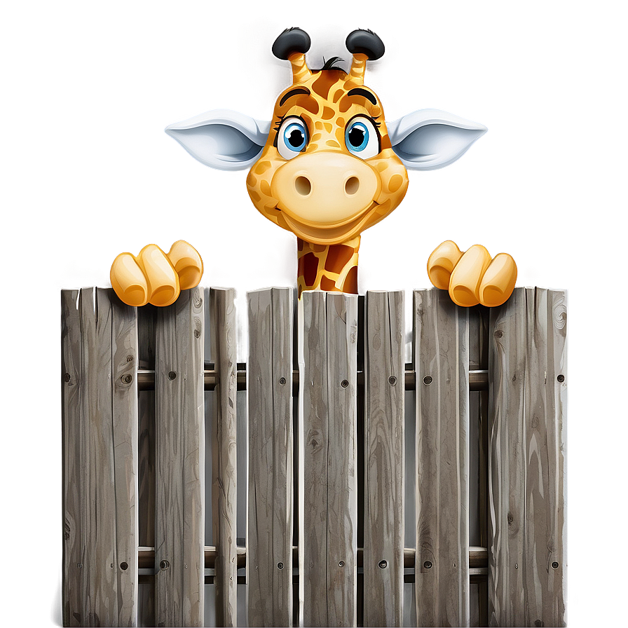 Giraffe Peeking Over Fence Png Pfb54 PNG Image