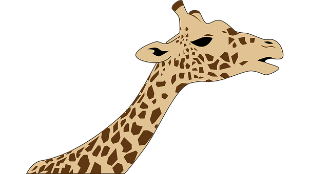 Giraffe Silhouette Against Dark Background PNG Image