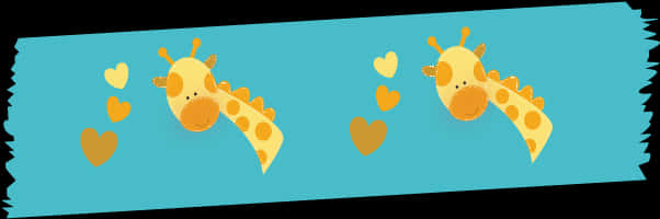 Giraffe Washi Tape Design PNG Image