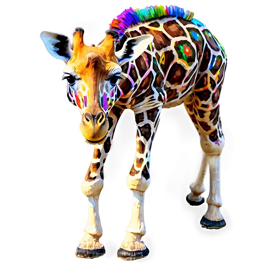 Giraffe With Colorful Spots Png 05062024 PNG Image