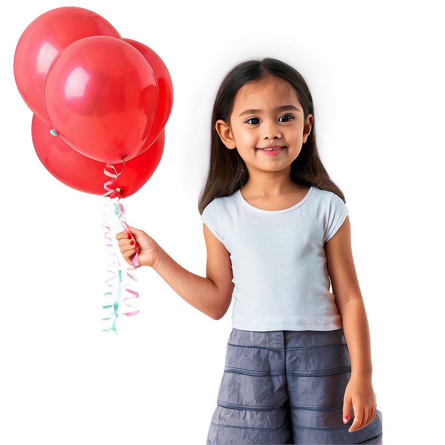 Girl Cartoon With Balloons Png 06132024 PNG Image