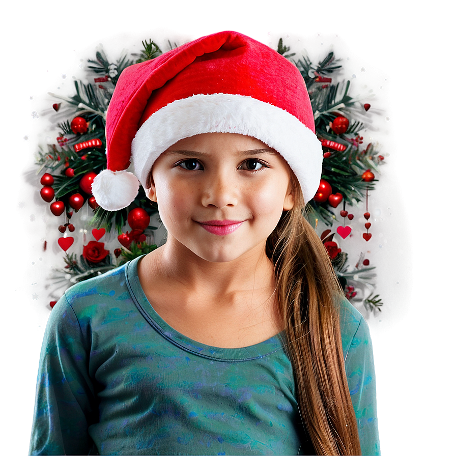 Girl In Santa Hat Png Fdr PNG Image