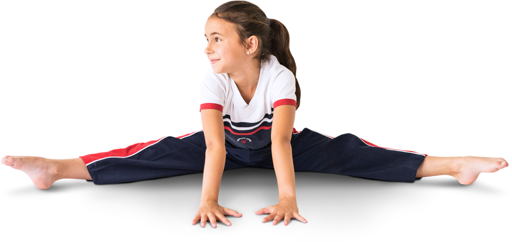 Girl Performing Splits Fitness Exercise PNG Image