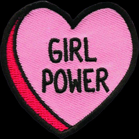 Girl Power Heart Patch PNG Image