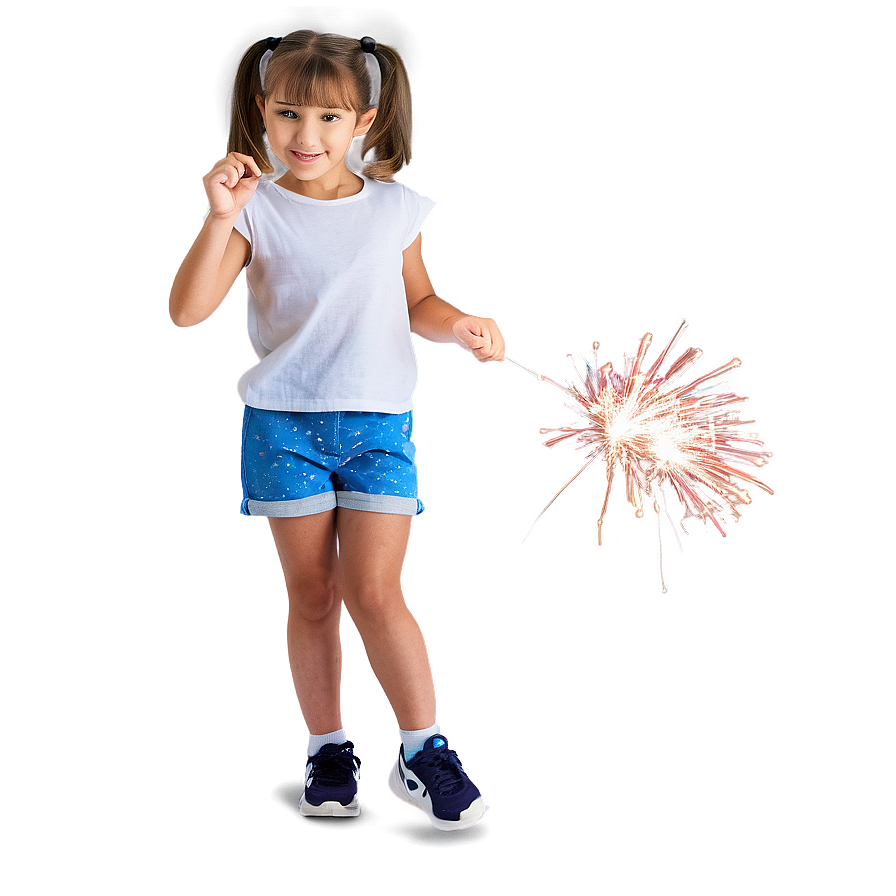 Girl With Sparklers Png 06242024 PNG Image