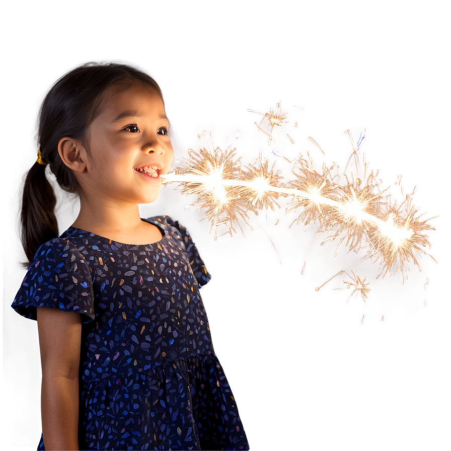 Girl With Sparklers Png 06242024 PNG Image