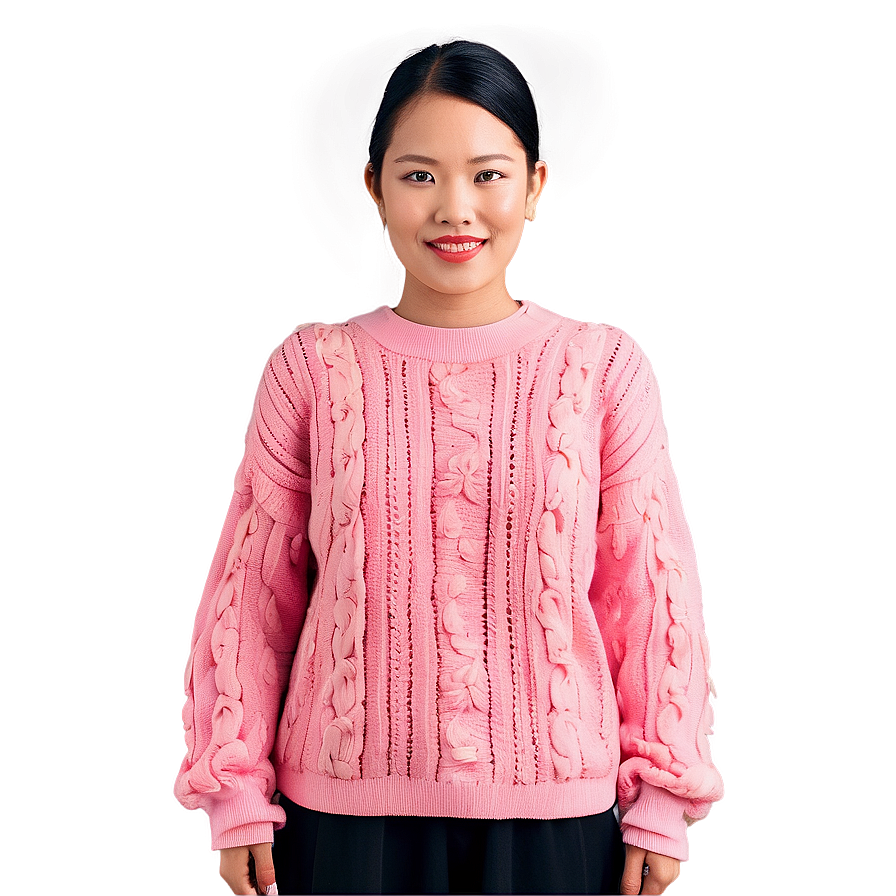 Girly Pink Sweater Png Oma45 PNG Image