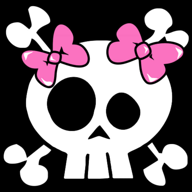 Girly Skulland Crossbones Graphic PNG Image