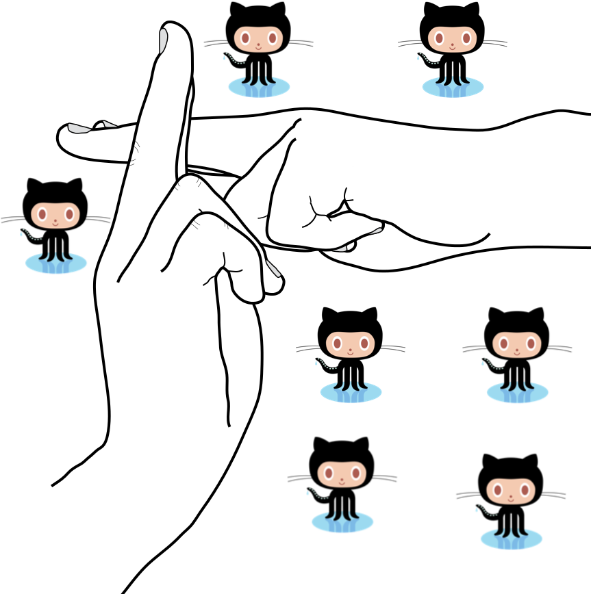 Git Hub Octocatand Hand Sign Language PNG Image