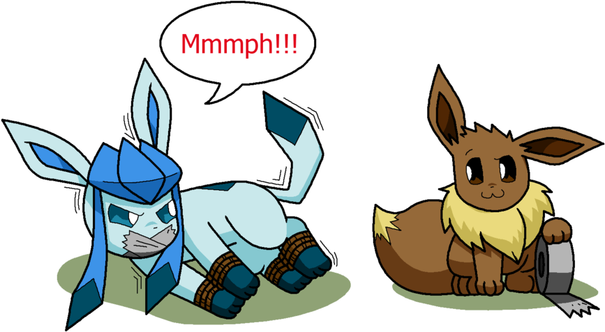 Glaceon Bound Eevee Watching PNG Image