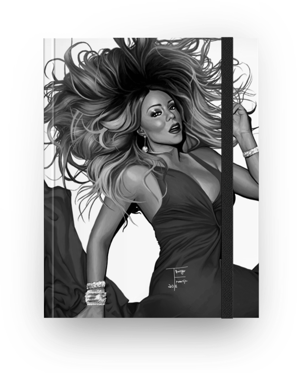 Glamorous Diva Blackand White Illustration PNG Image