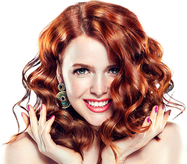 Glamorous Redhead Hairstyle PNG Image