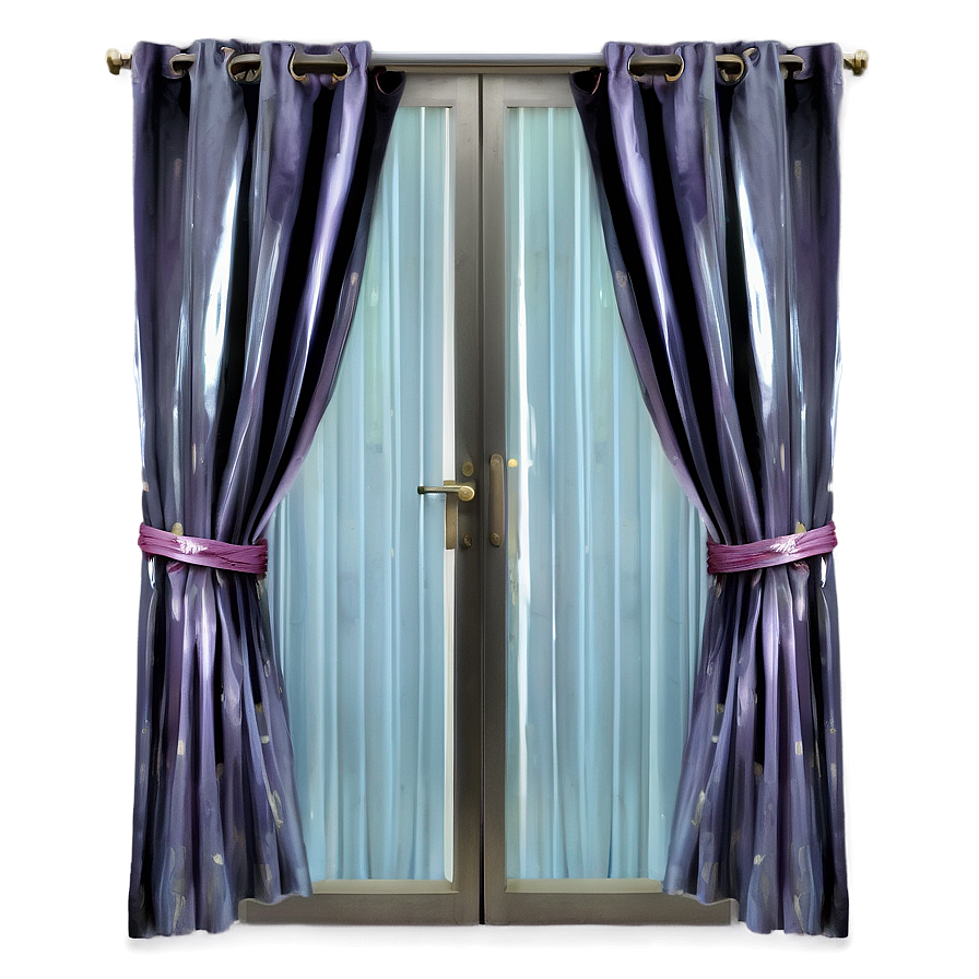 Glass Door With Curtain Png 06122024 PNG Image